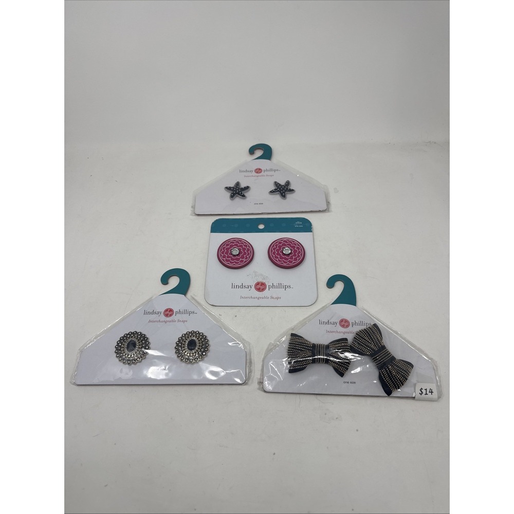 Lot of 4 Lindsay Phillips Interchangeable Snaps Shoes Charms - Brand New L5